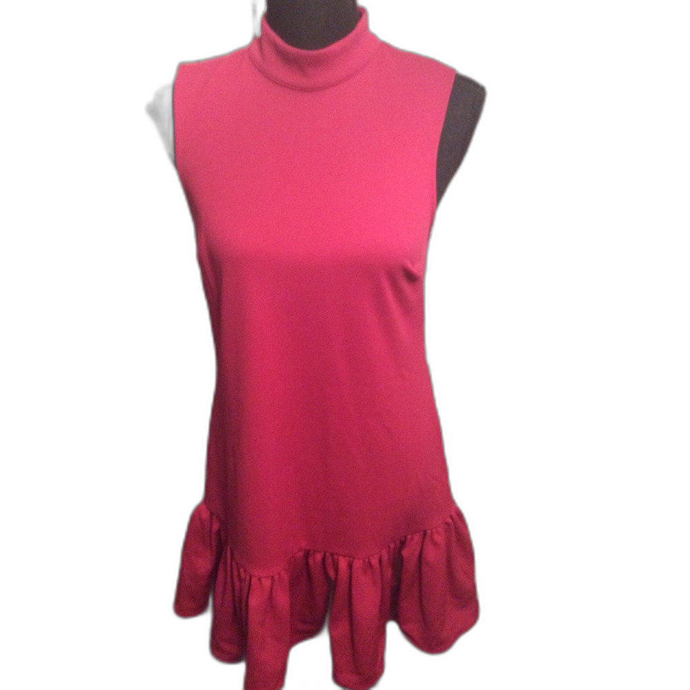 Trina Turk High Neck Sleeveless Ruffled Open Back Womens Dress Small EUC